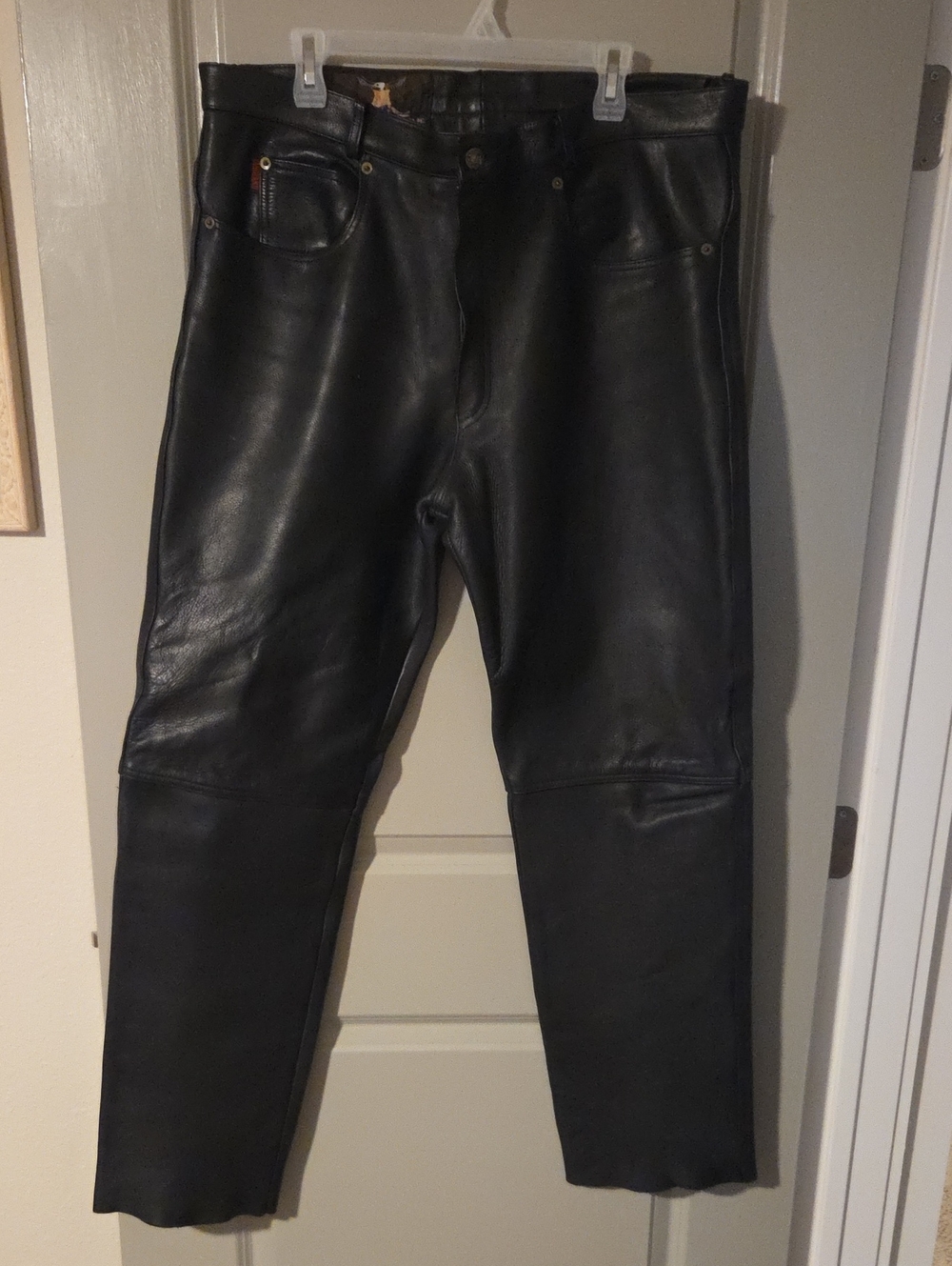 Black Leather Men's Jeans
